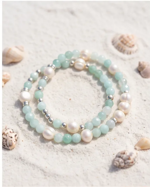 Coralie Amazonite Pearl Bracelet — handmade by Willow and Fox