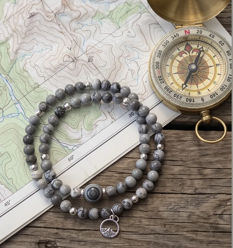 Grey Jasper Bracelet — handmade by Willow and Fox