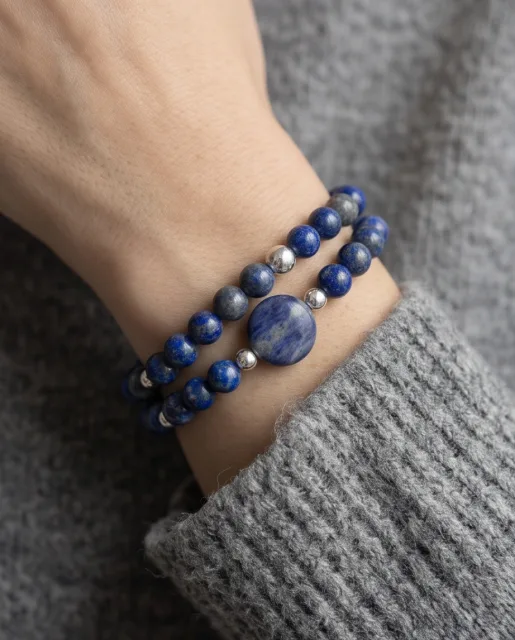 Indigo Wren Lapis Bracelet — handmade by Willow and Fox
