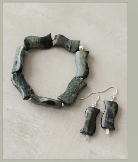 Kambaba Jasper Set — handmade by Willow and Fox