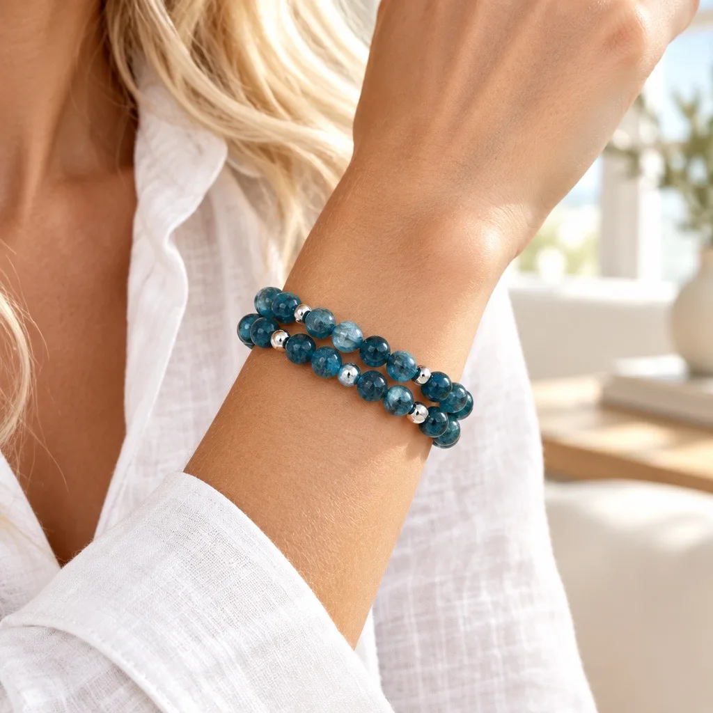 Marbled Tide Quartz Bracelet — handmade by Willow and Fox