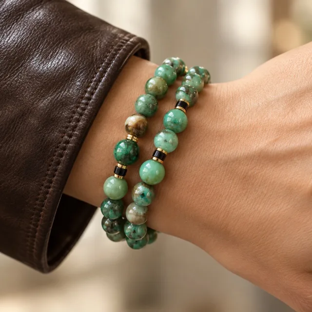 Mosswood Agate Bracelet — handmade by Willow and Fox
