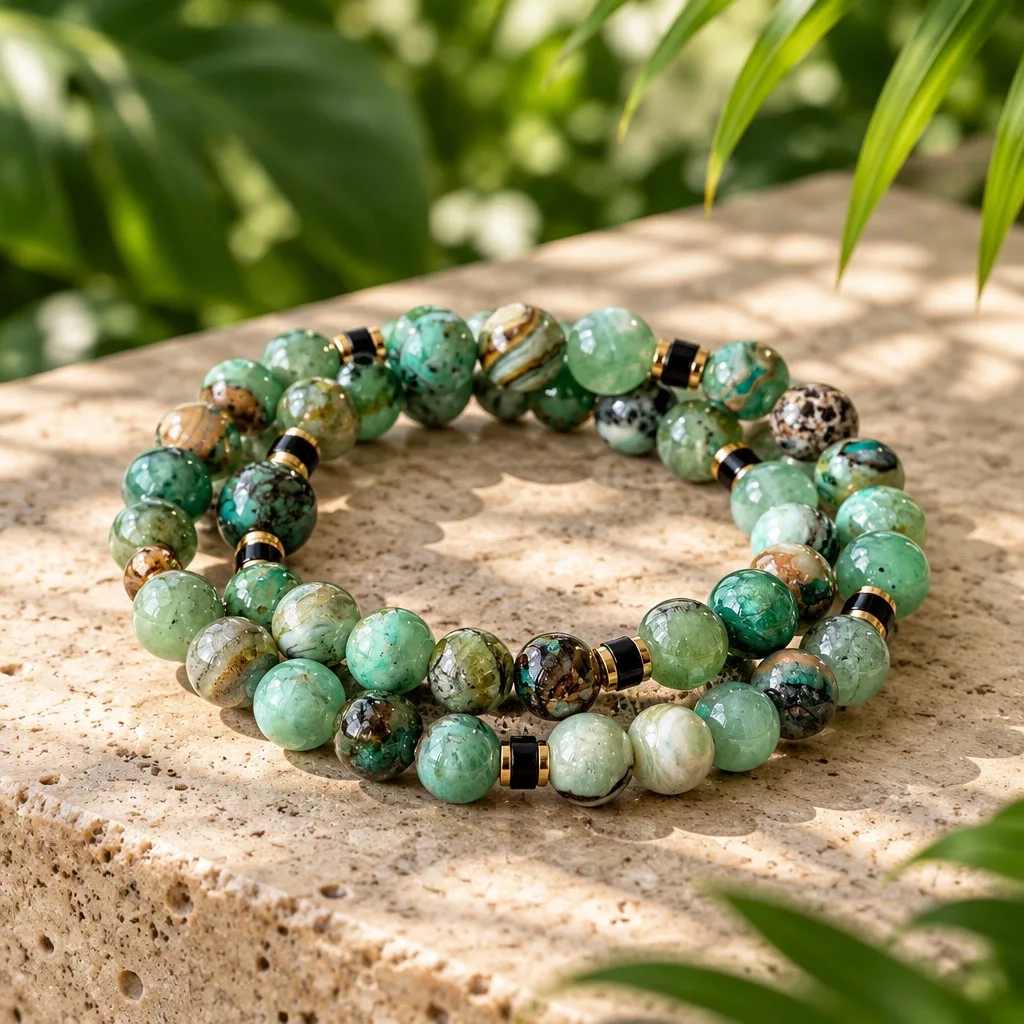 Mosswood Agate Bracelet — handmade by Willow and Fox
