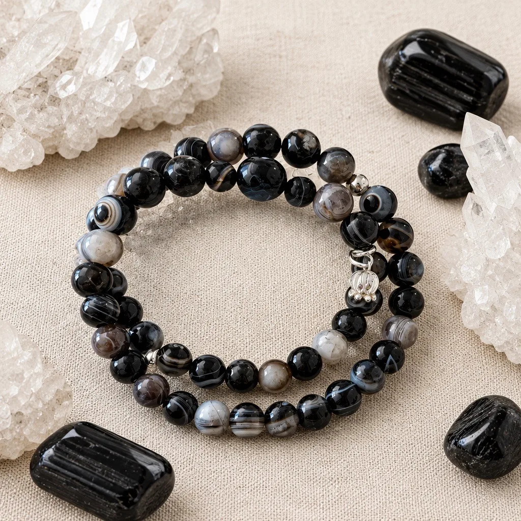 Onyx Wanderer Bracelet — handmade by Willow and Fox