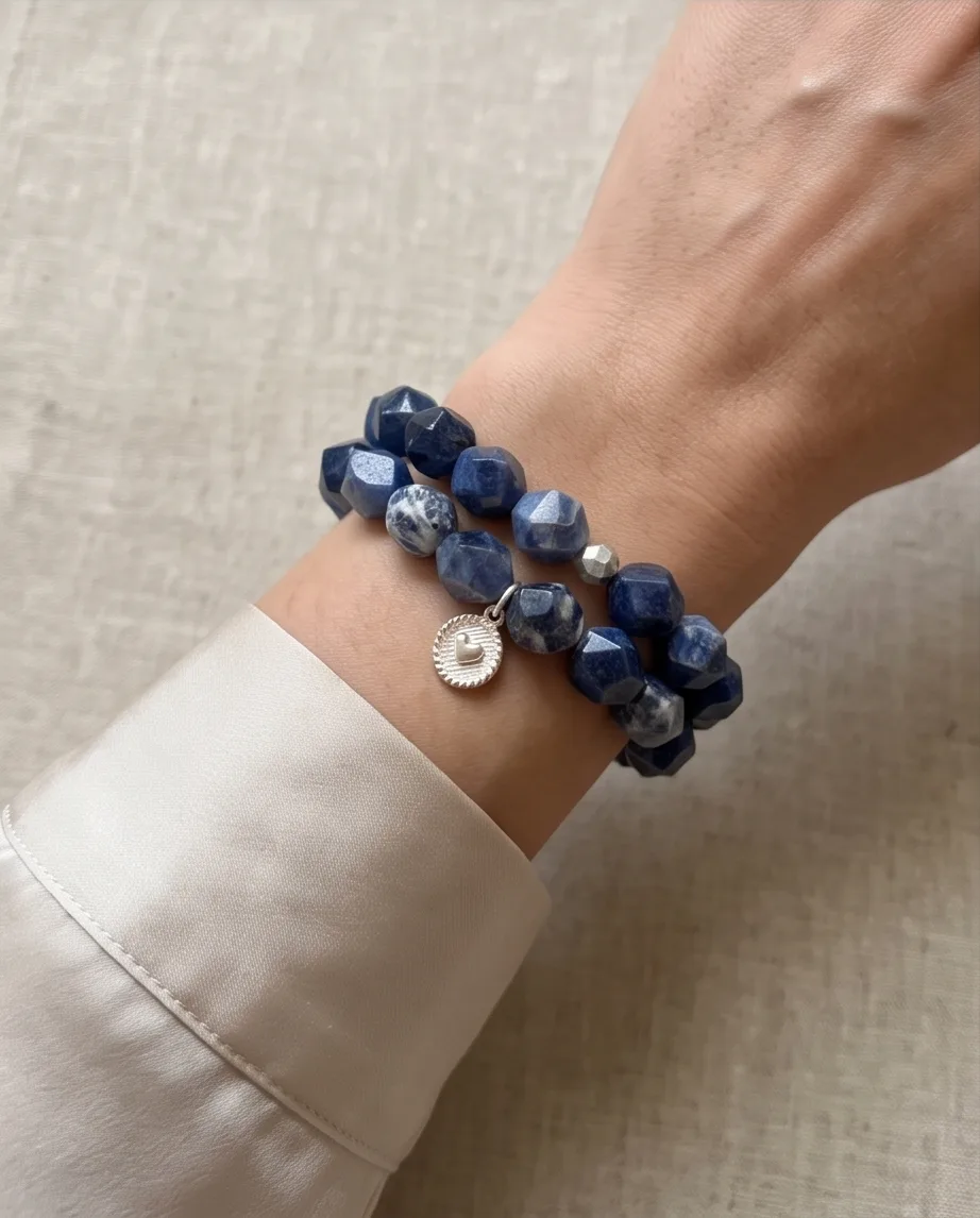 Sodalite Heart Bracelet — handmade by Willow and Fox