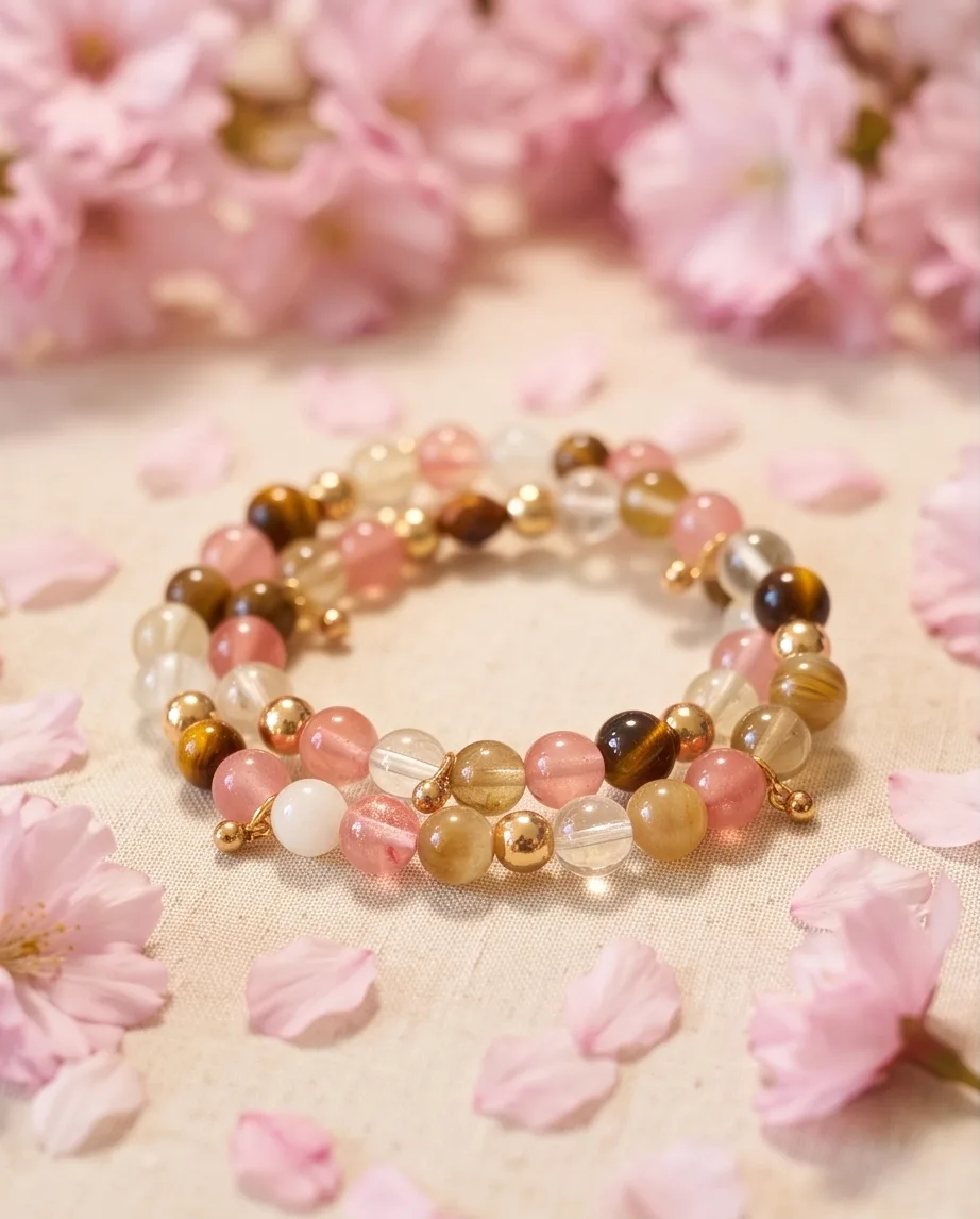 Sunniva Tiger's Eye Sunstone Bracelet — handmade by Willow and Fox