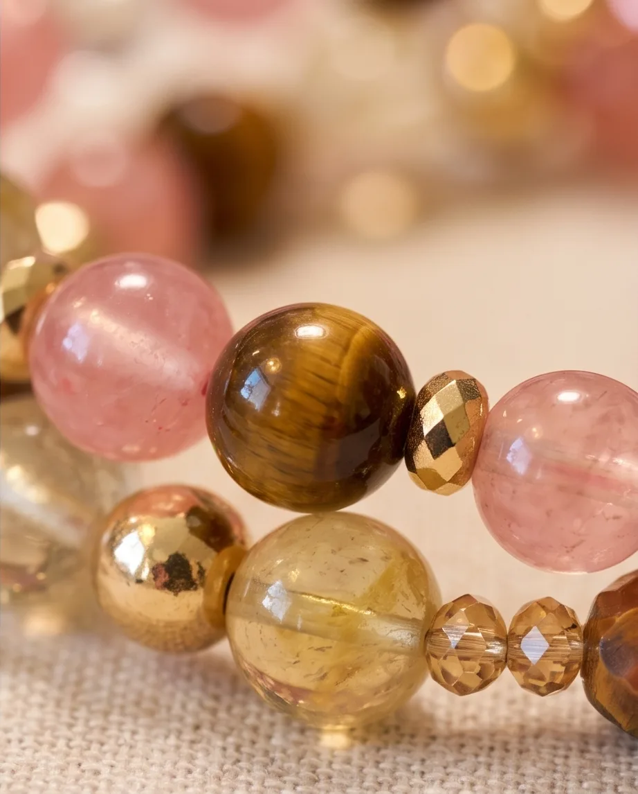 Sunniva Tiger's Eye Sunstone Bracelet — handmade by Willow and Fox