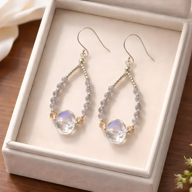 Crystal Loop Earrings — handmade by Willow and Fox