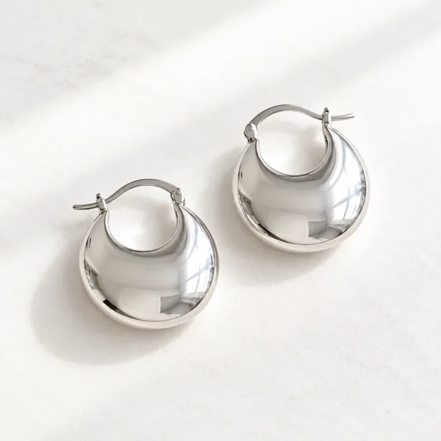 Delphine Molten Dome Hoops — handmade by Willow and Fox