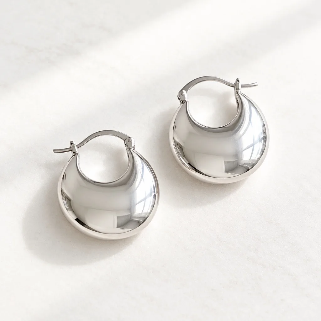 Delphine Molten Dome Hoops — handmade by Willow and Fox
