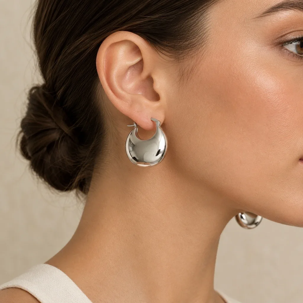 Delphine Molten Dome Hoops — handmade by Willow and Fox