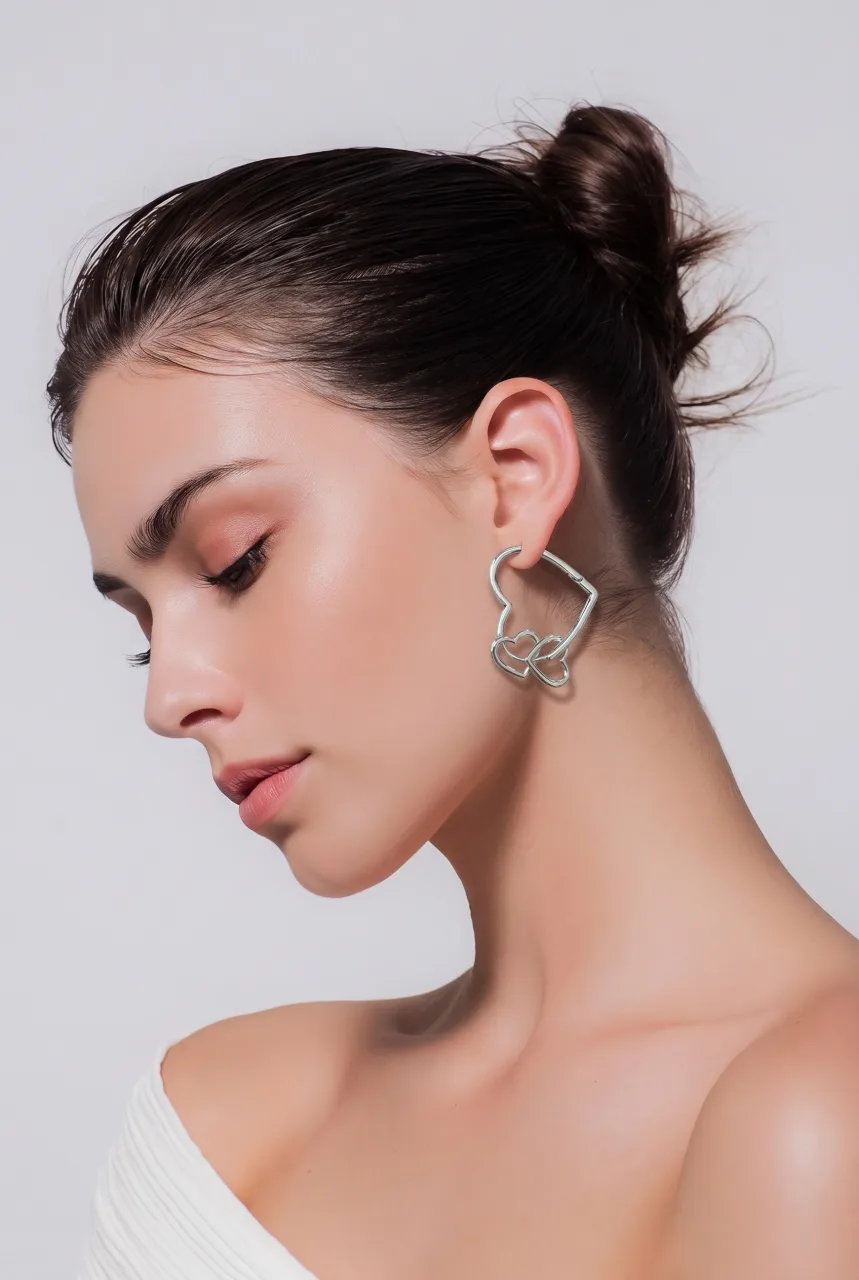 Lior Heart-Link Hoops — handmade by Willow and Fox
