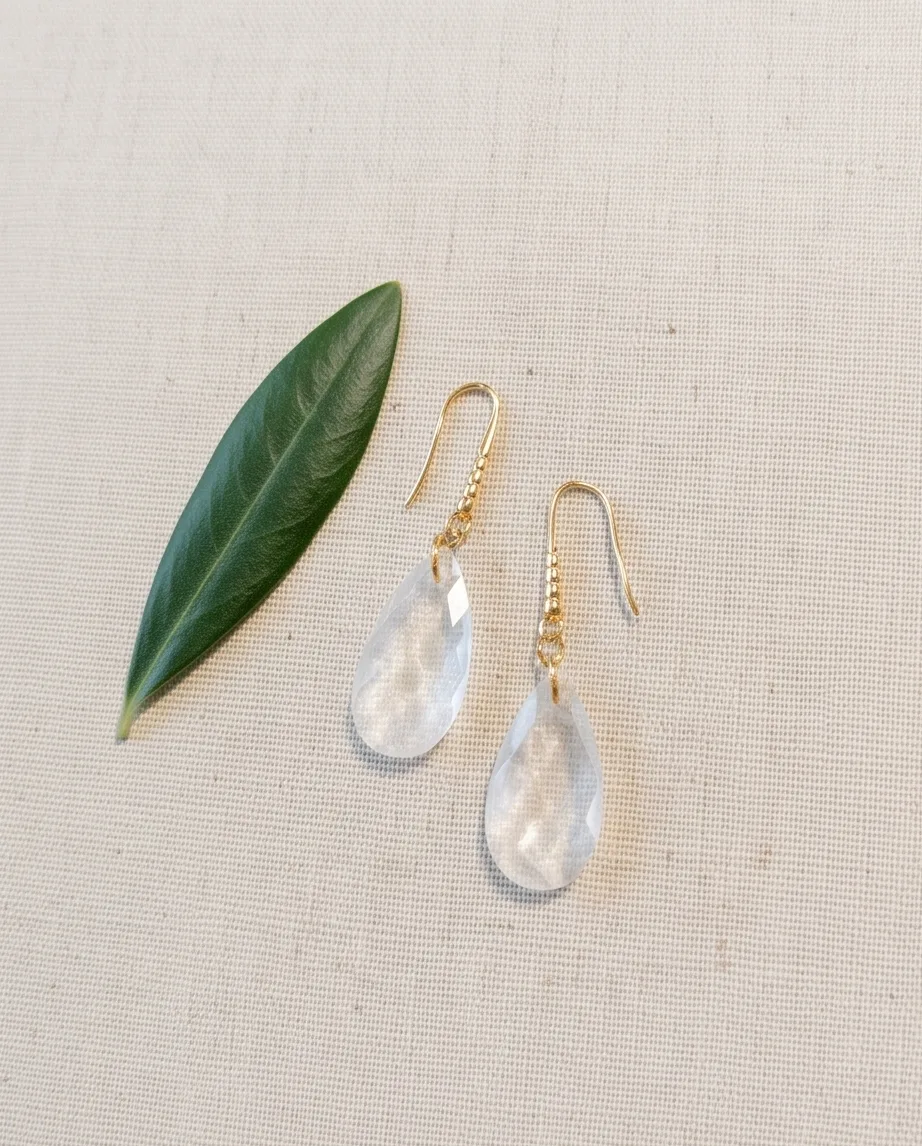 Marcelline Moonstone Drop Earrings — handmade by Willow and Fox