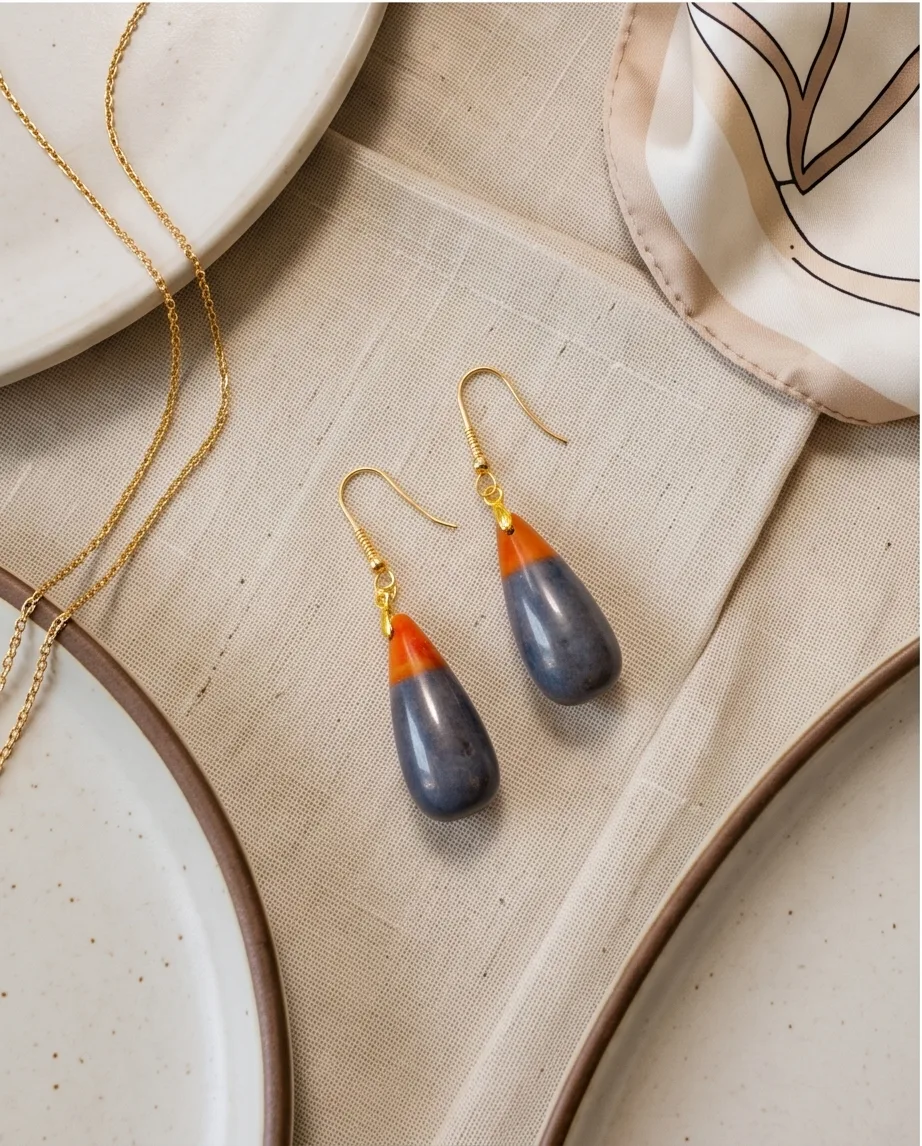 Marisol Slate Drop Earrings — handmade by Willow and Fox