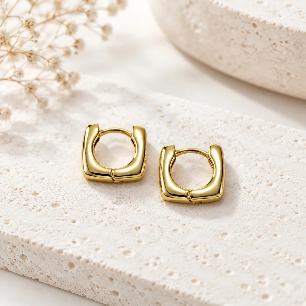 Petra Petite Gold Huggies — handmade by Willow and Fox