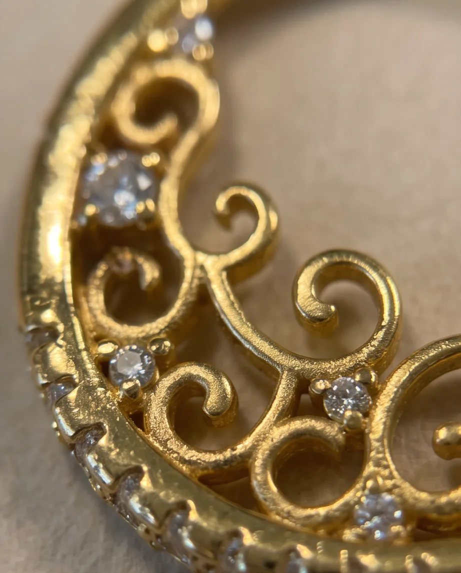 Rosalind Gold Lace Hoops — handmade by Willow and Fox
