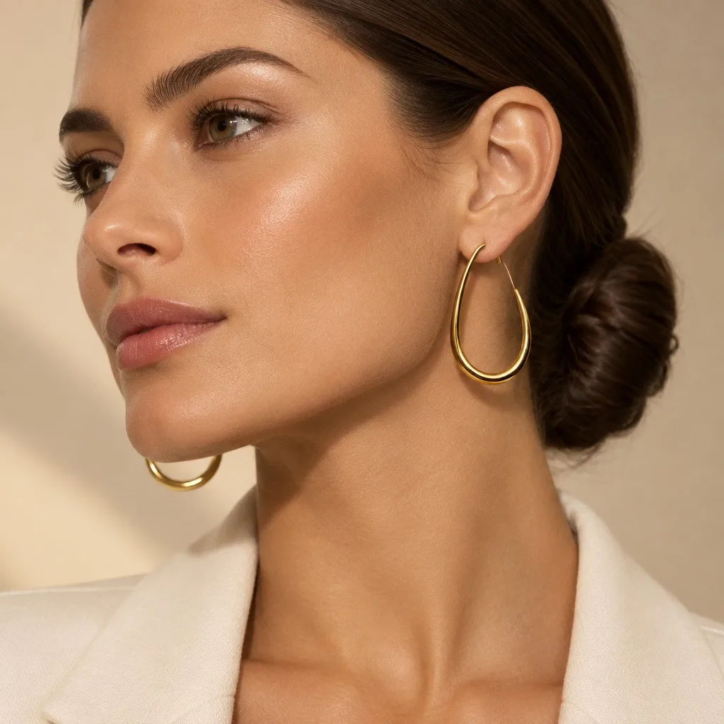 Sculptural Gold Hoops — handmade by Willow and Fox