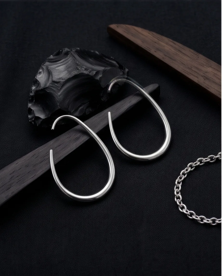 Sculptural Silver Hoops — handmade by Willow and Fox
