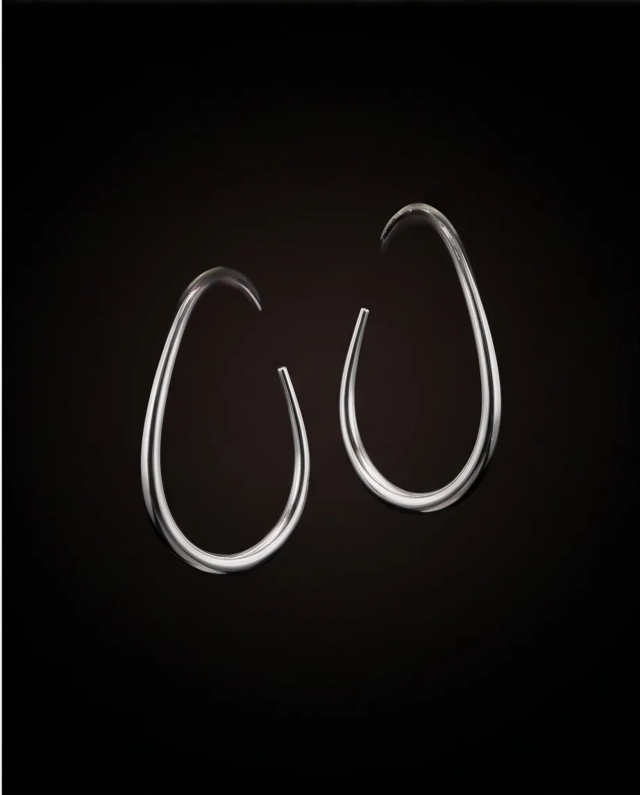 Sculptural Silver Hoops — handmade by Willow and Fox