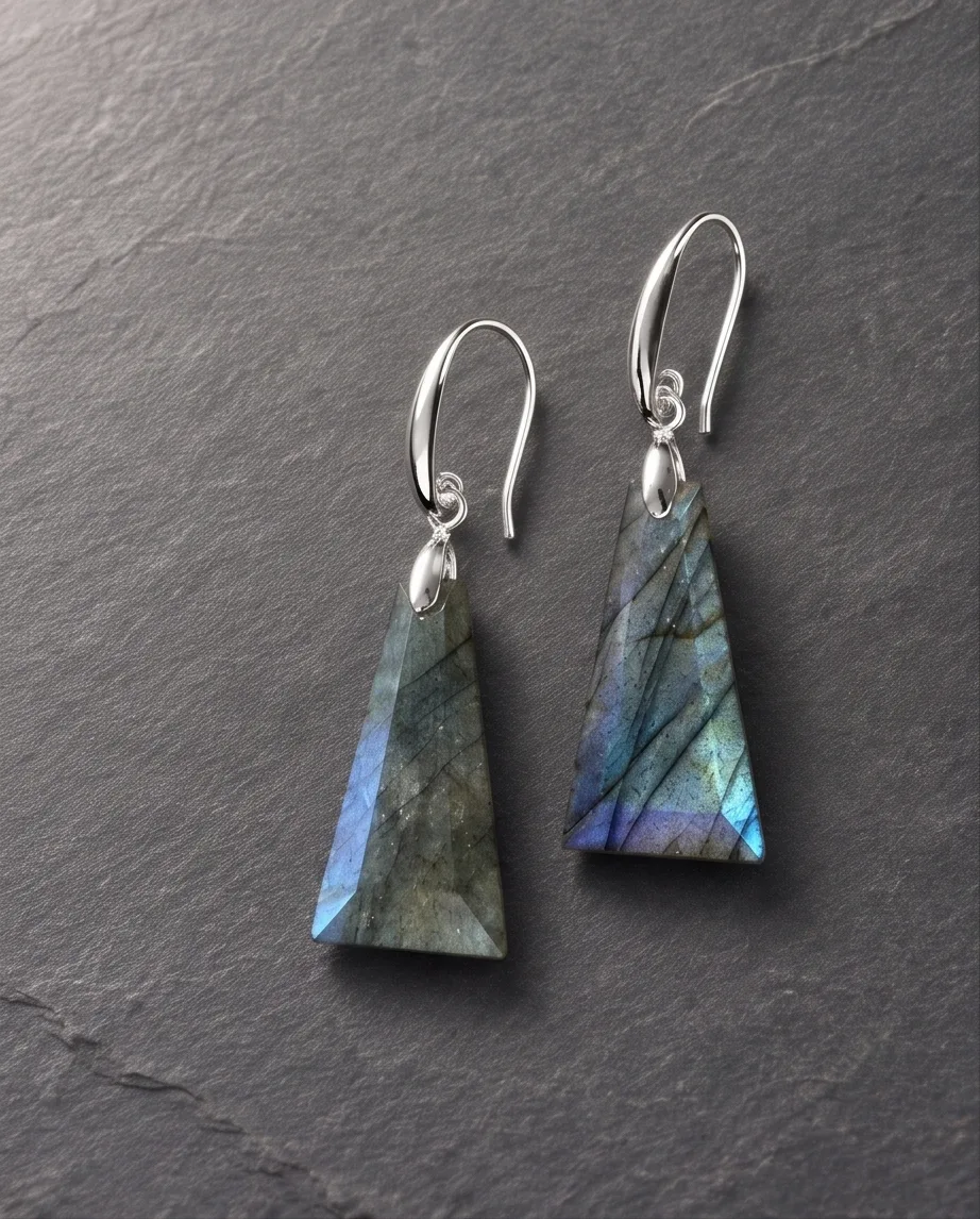 Vesper Labradorite Drop Earrings — handmade by Willow and Fox