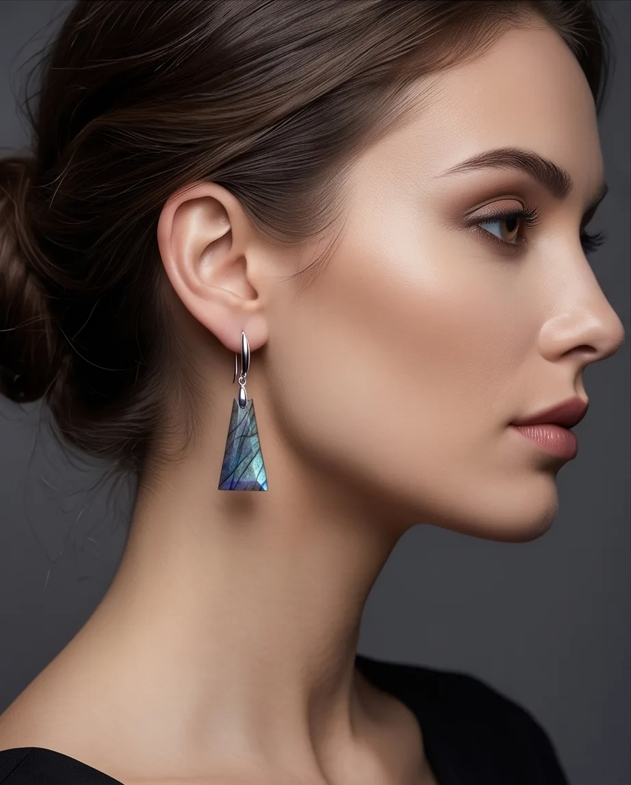 Vesper Labradorite Drop Earrings — handmade by Willow and Fox