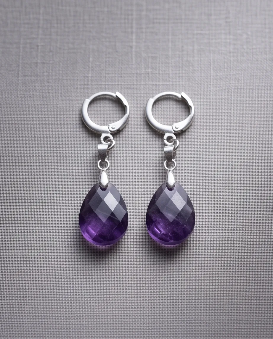 Violette Amethyst Drop Earrings — handmade by Willow and Fox
