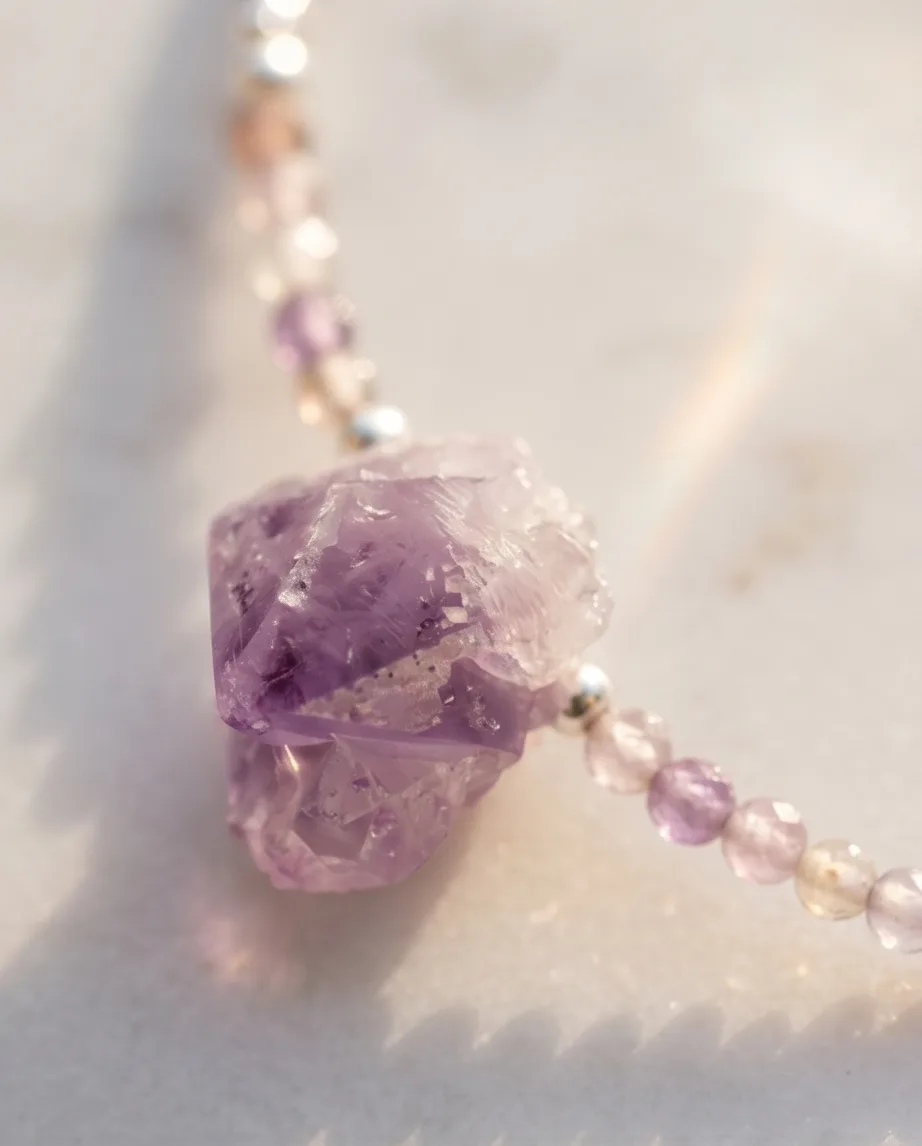 Amethyst Chunk Necklace — handmade by Willow and Fox