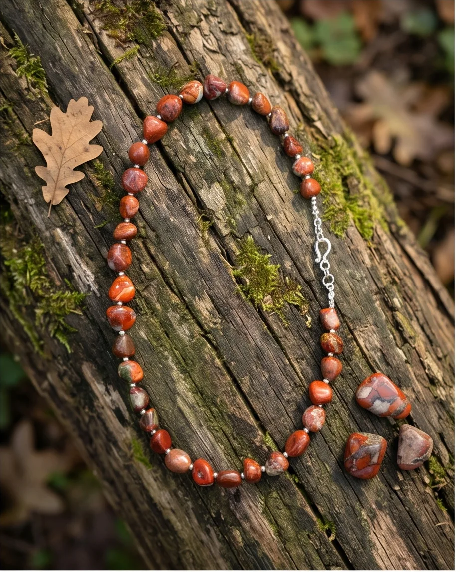 Fenwick Poppy Jasper Necklace — handmade by Willow and Fox
