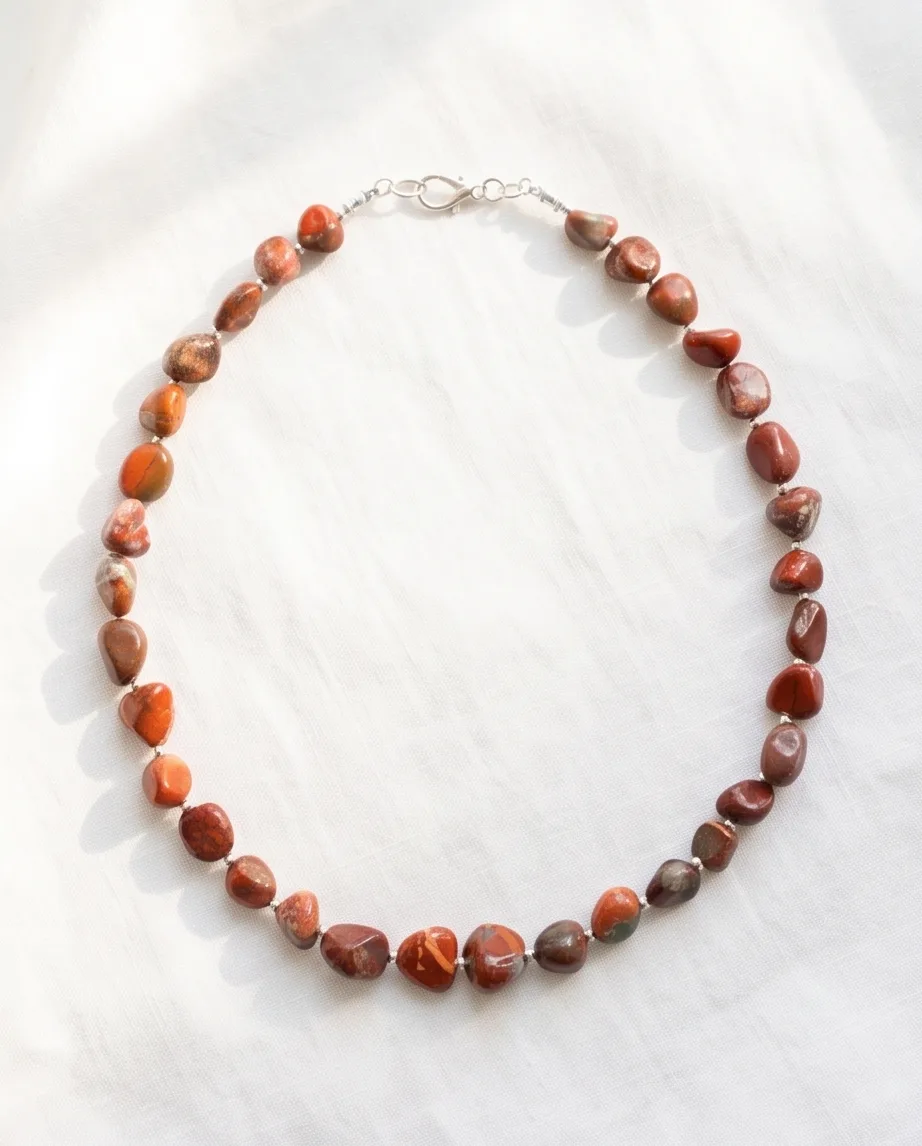 Fenwick Poppy Jasper Necklace — handmade by Willow and Fox