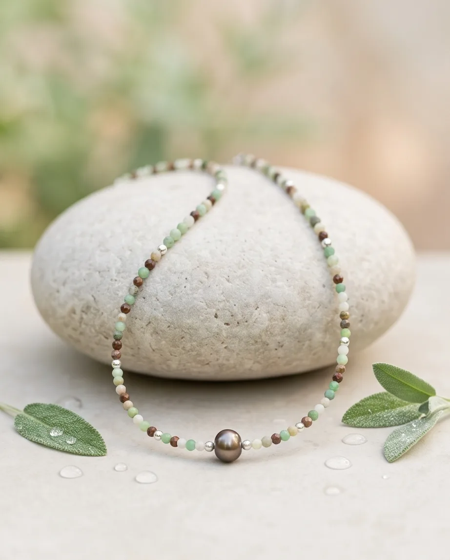 Moss Agate Necklace — handmade by Willow and Fox