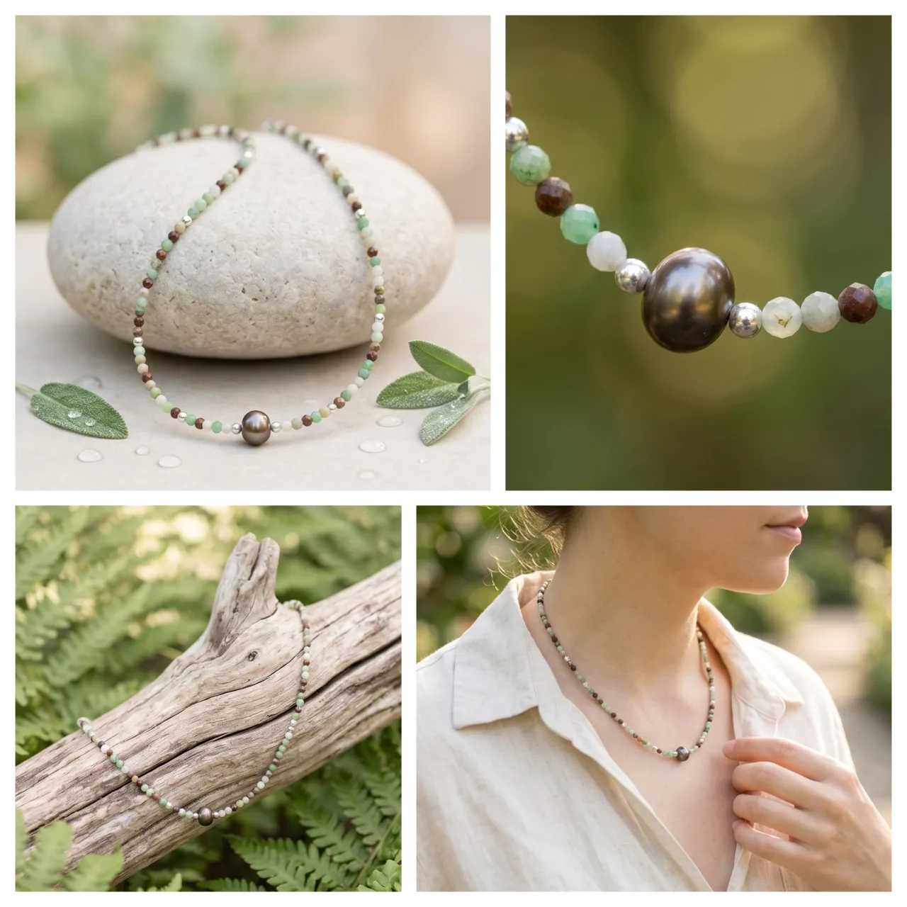 Moss Agate Necklace — handmade by Willow and Fox