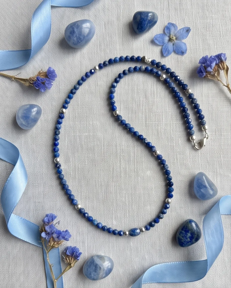 Odette Blue Stone Necklace — handmade by Willow and Fox
