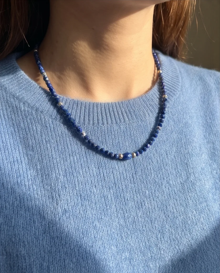 Odette Blue Stone Necklace — handmade by Willow and Fox