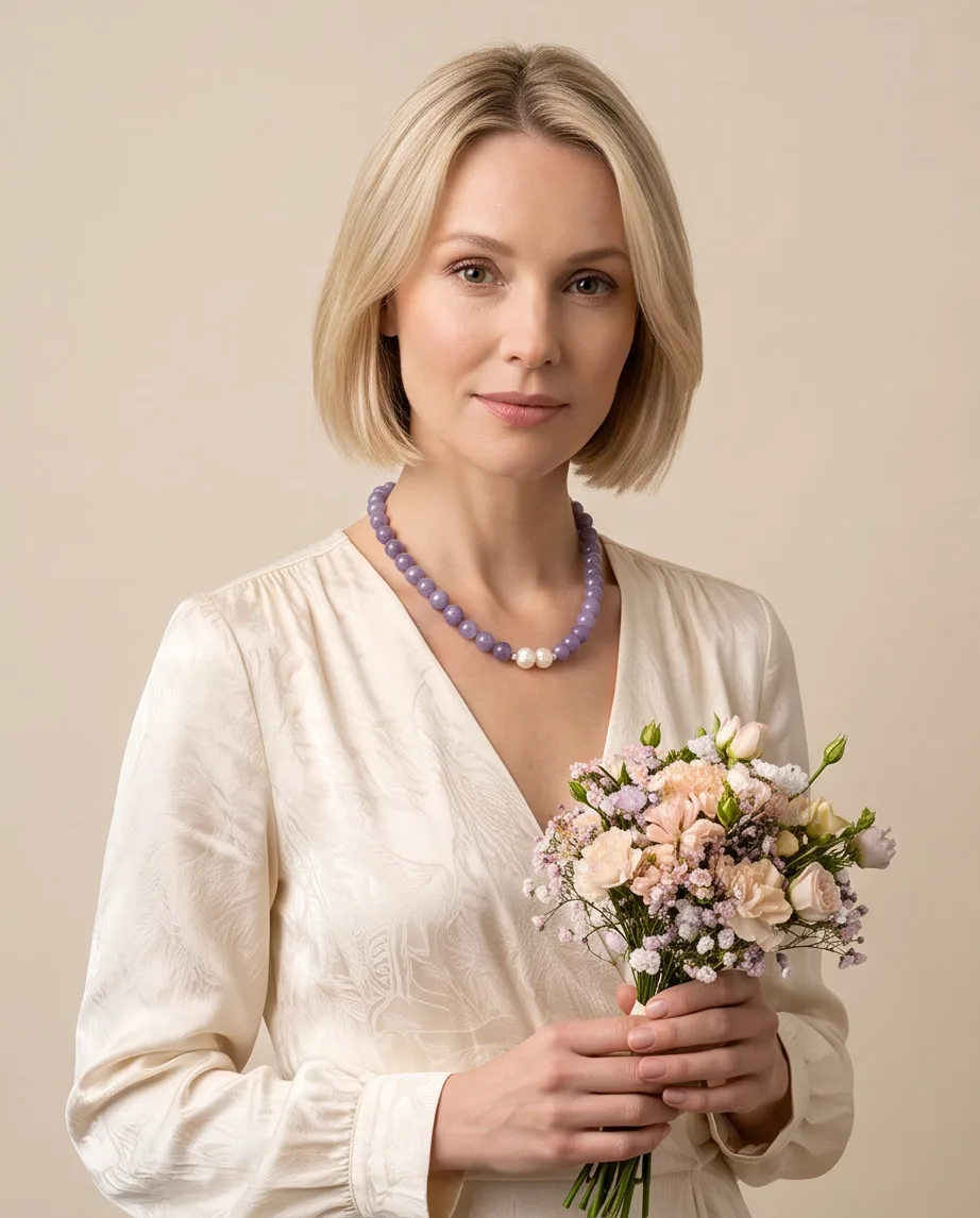 Petra Lavender Jade Necklace — handmade by Willow and Fox
