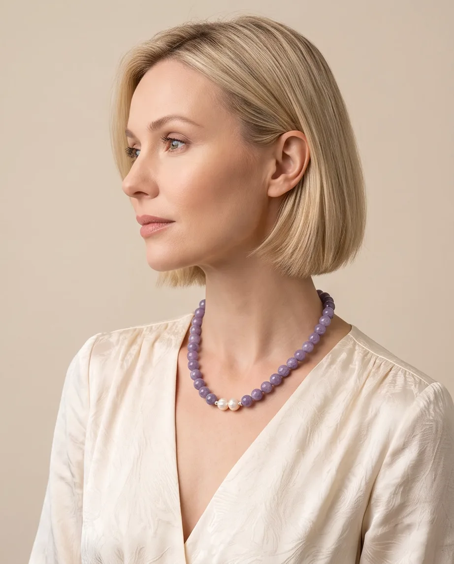 Petra Lavender Jade Necklace — handmade by Willow and Fox