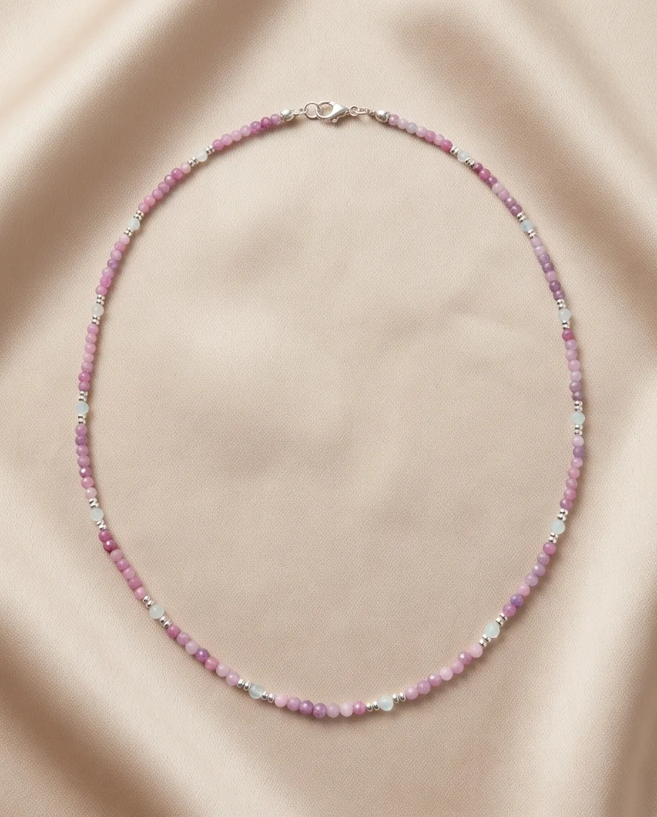 Ruby Rose & White Crystal Necklace — handmade by Willow and Fox