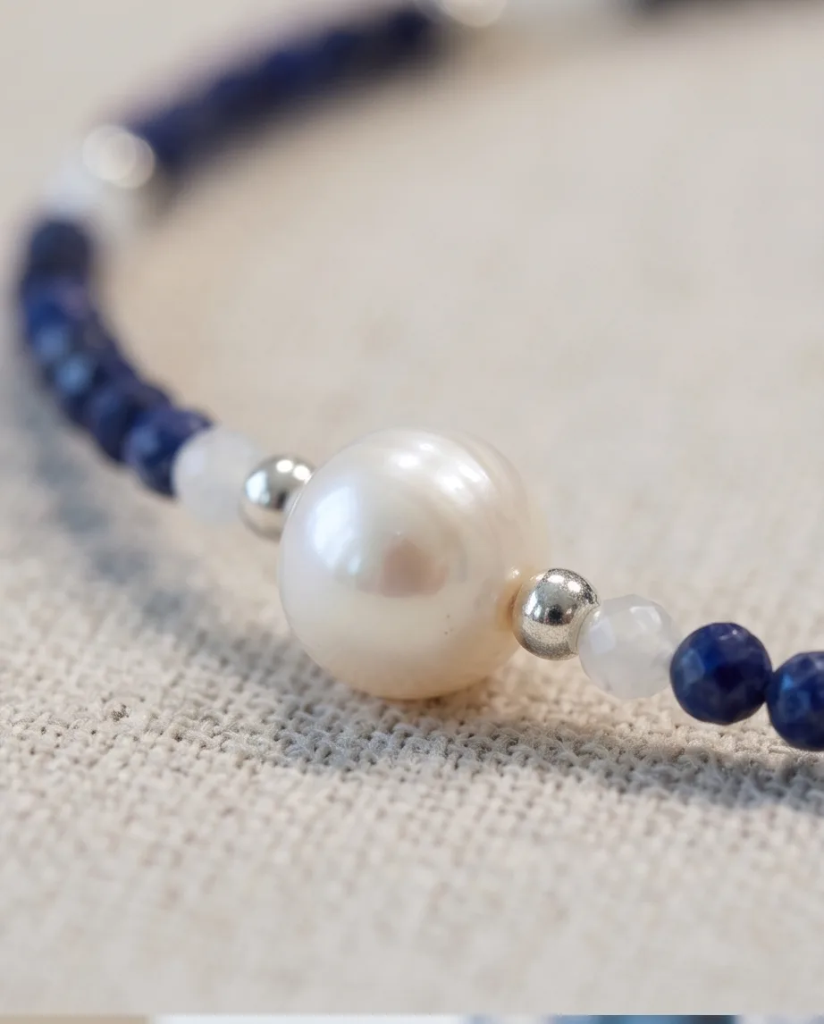 Sodalite Mini Bead Necklace — handmade by Willow and Fox