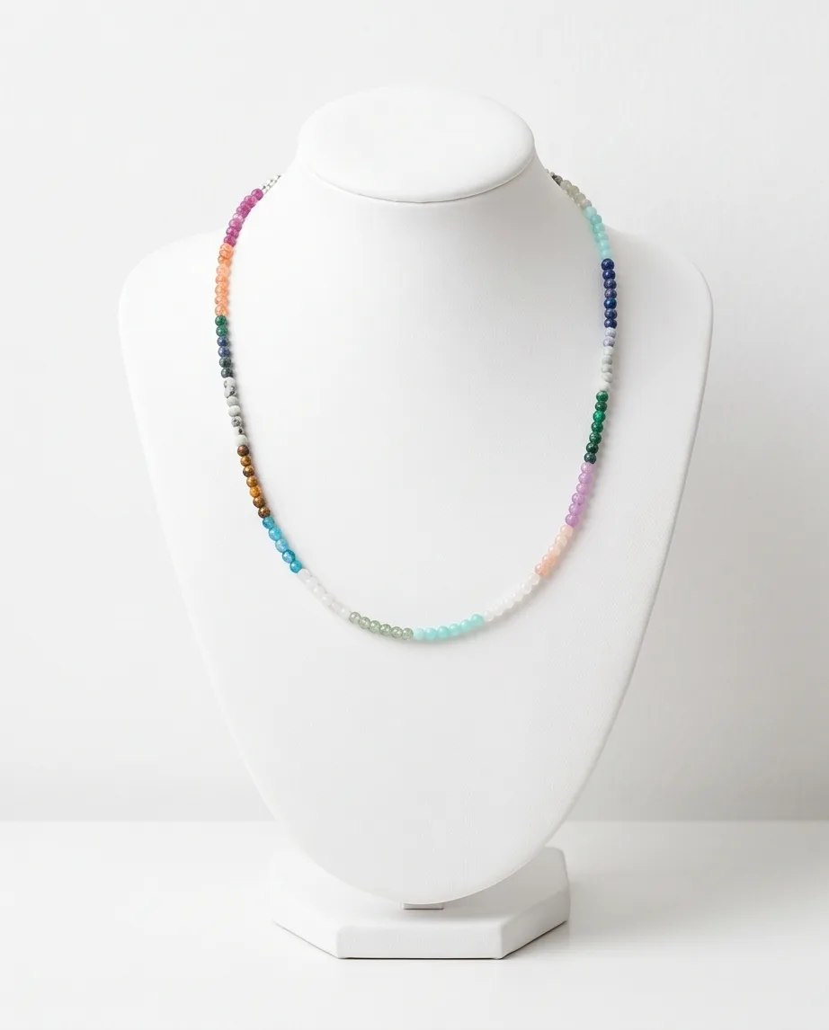 Zinnia Rainbow Gemstone Necklace — handmade by Willow and Fox